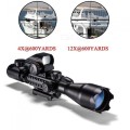 ACCU 4-12x50EG Hunting Tactical Rifle Scope with Dual Illuminated Red/Green Dot Laser Sight and 4 Ho