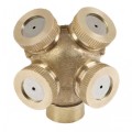 Garden Brass Spray Misting Nozzle 4-Hole Sprinklers Fitting Hose Water Connector High Quality Spray