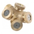 Garden Brass Spray Misting Nozzle 4-Hole Sprinklers Fitting Hose Water Connector High Quality Spray