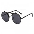 Flip Up Steampunk Sunglasses UV 400 Protection Round Shaped Vintage Sunglass Fashion Cool Stylish Su