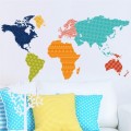 Animal World Map Wall Stickers for Kids Rooms, Living Room Home Decorations Decal Mural Art DIY Offi
