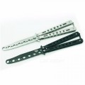 Stainless Steel Balisong Trainer Training Practice Butterfly Style Dull Blade Black