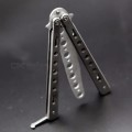 Stainless Steel Balisong Trainer Training Practice Butterfly Style Dull Blade Black