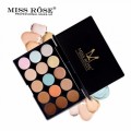 Miss Rose 15 Colors Natural Concealer Palette Base Makeup, Brighten Waterproof Concealer Cream Makeu