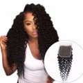 Malaysian Curly Hair, 4*4 Lace Closure With Baby Hair, Non Remy Hair, Free Middle Three Part 100% Hu
