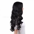 Black Black Long Curly Hair In The Ladies Wig Set for Women Natural Black/28inches