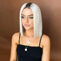 Womens Wigs Short Paragraph White Straight Hair New Fashion Hair Wig For Women 14inches