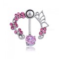Body Piercing Jewelry Fashion OL Zircon Medical Steel Buckle Piercing Navel Belly Button Ring 2 PCS