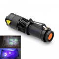 AA Battery Powered Zoomable LED UV Flashlight Torch Light, Ultra Violet Light Blacklight UV Lamp for