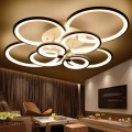 Ring Shape White Finished Chandeliers, LED Circle Modern Ceiling Hanging Lamp Light for Living Room
