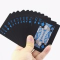 Quality Plastic PVC Poker Waterproof Black Playing Cards Creative Gift Durable Poker Game Player, 63