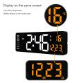 Remote Control Electronic Wall Clock Wall-mounted Dual Alarms Blue