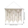 Macrame Wall Hanging Tapestry, Beige White (wood Stick Not Included)