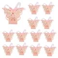 100pcs Butterfly Wedding Favour Box Birthday Gifts Candy Boxes (pink)