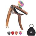 Guitar Capo for Acoustic Electric Guitars and Bass Ukulele,wood Color