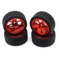 65mm Rubber Tires for Wltoys 144001 A959 A959-b 124019 124018 Rc,red