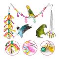 8 Pcs Bird Parrot Toys, Birds House with Ladder,stand Chewing Bell
