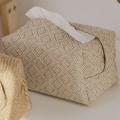 Linen Fabric Tissue Box Rectangle Container Table Home Decoration C