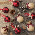 Christmas Tree Ornaments, 12 Pcs 2-1/2 Inches Red Black Buffalo
