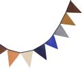 1pcs 2.8m Length 12 Flags Brown Non Woven Fabric Nonwoven Pennant