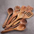 9 Pcs Wooden Spoons for Cooking,wooden Utensil for Nonstick Cookware