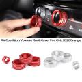 4pcs Air Condition Volume Ac Knob Cover for Honda Civic 2022 Orange