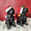 Resin Crafts with Christmas Ball Hat Dog Ornaments D