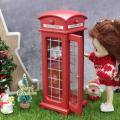Dollhouse Wooden Telephone Booth Figurine Miniature Ornament