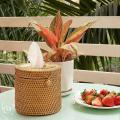 Rattan Tissue Box for Storage Single Roll and Tissues In Bathroom