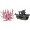 Pink Coral Shaped Decoration Ornament for Aquarium Fish Tank