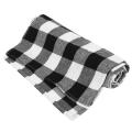 Polyester Blend Handmade Black and White Plaid for Family Dinner