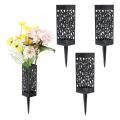 4 Pack Headstone Vase Memorial Containers with Stakes Drainage Hole