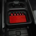 Car Armrest Box Pad Sticker for Dodge Ram 2018-2022 Red Carbon Fiber