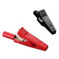 2x Insulated Alligator Clip Connector Clamp Testing Probe Red+black