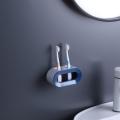 Double Hole Toothbrush Rack Punch-free Toothbrush Storage Rack