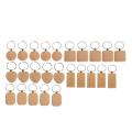 25pieces Blank Wooden Key Chain Diy Wood Keychain Rings Key Tags