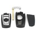Car Smart Remote Key Fob Case Blade for Bmw 1 3 5 Series 4button
