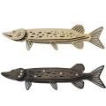 Vintage Wooden Fish Wall Decor Ornament Garden Gift-wood Color