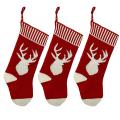 3 Pcs Christmas Stocking, Xmas Fireplace Socks Candy Gift Bag, A