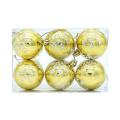 6pcs 6cm Christmas Balls Christmas Tree Decorations Gift -gold