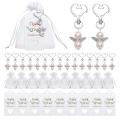 40 Sets Pearl Angel with Heart-shape Keychain Wedding Favor Set