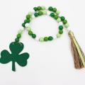 2 Pieces St. Patrick's Day Wood Bead Garland with Tassels, Boho Decor