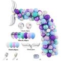 Garland Arch Kit Long Green Purplee White Confetti Latex Balloons