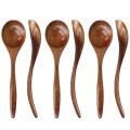 Wooden Spoons for Eating, 6 Pieces Natural Wood Eating Spoon