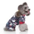 Christmas Cat Print Pet Pajamas for Dogs,fleece Dog Jumpsuit -m