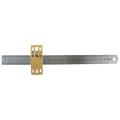 Stainless Steel Ruler with Brass Positioning Block, for Carpenter