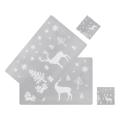 Christmas Placemat Washable Mat Set Of 6 Placemat & 6 Cup Mats(grey)