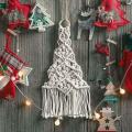 Macrame Tapestry Woven Christmas Tree Hanging Pendant Wall Decoration