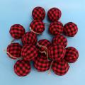 Buffalo Check Fabric Ball Christmas Fabric Wrapped Balls Hanging