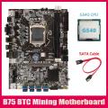 B75 Btc Mining Motherboard+g540 Cpu+sata Cable Usb Miner Motherboard